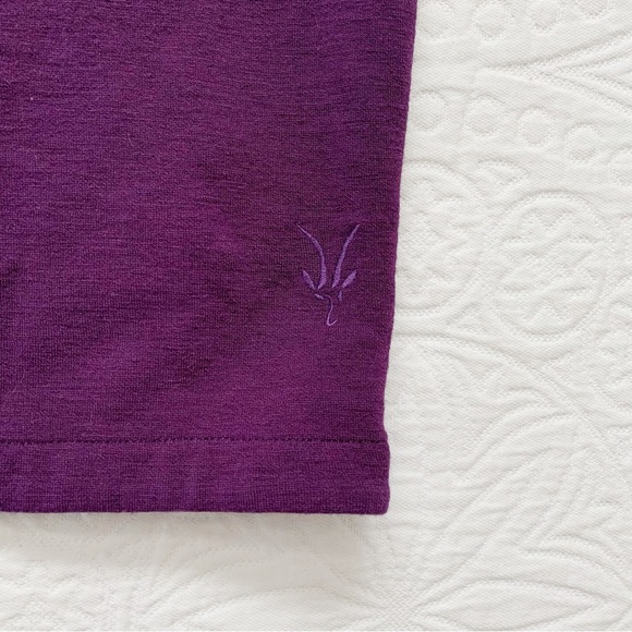 RARE🔥 Ibex Women's Merino Wool Short Sleeve Hoody, Purple - Picture 4 of 5
